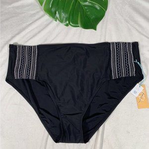 NWT $25 Kona‎ Sol Smocked Side Bikini Bikini Bottom [PLUS SZ 24W/26W ]